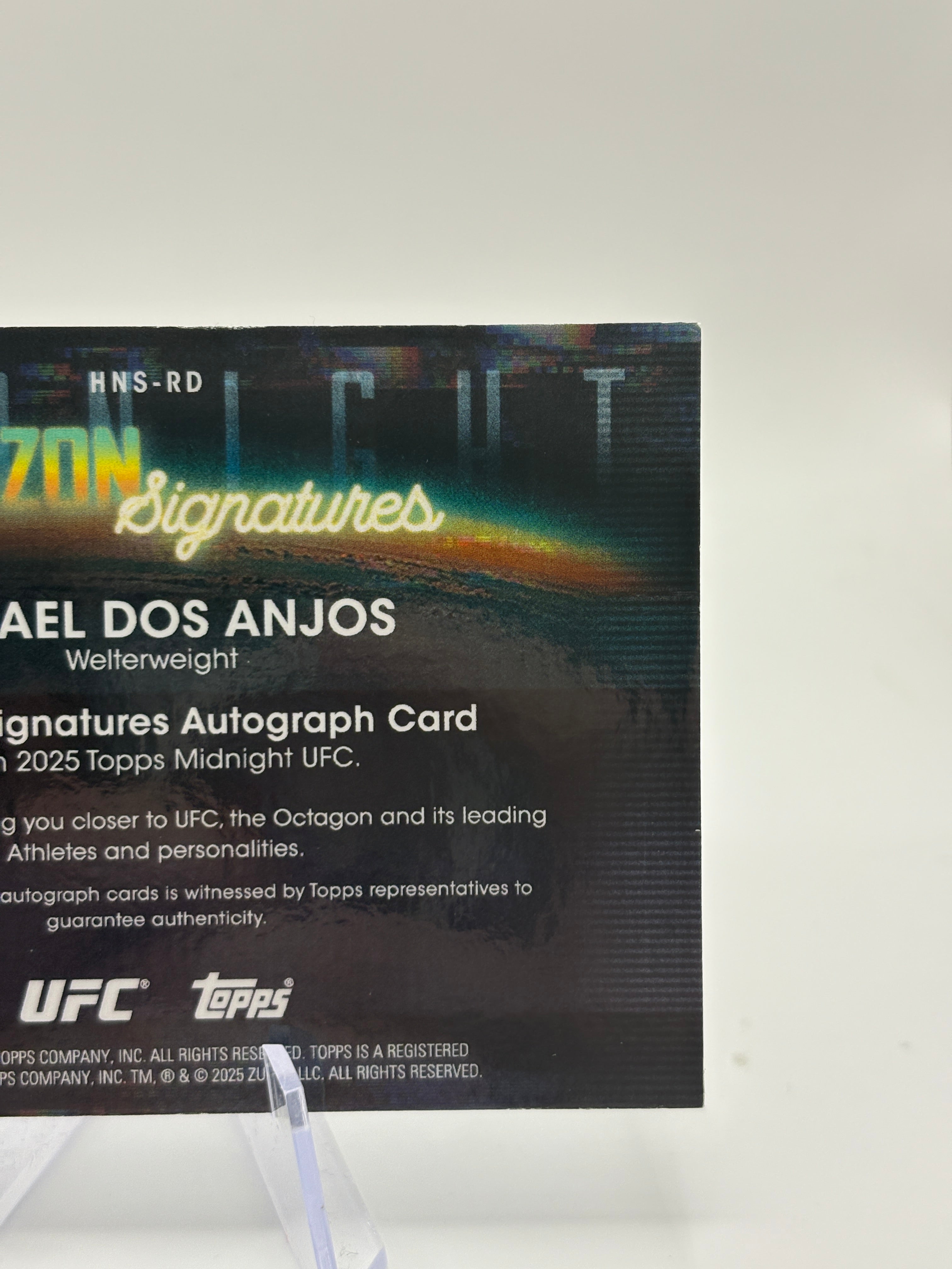 2025 Topps Midnight UFC - Horizon Signatures Rafael Dos Anjos Auto Blue 25/25 Book End FRENLY BRICKS - Open 7 Days